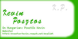 kevin posztos business card
